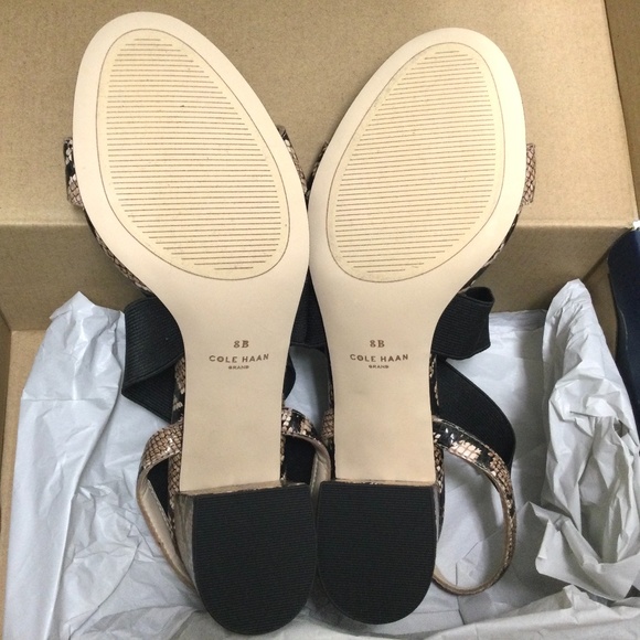 Cole Haan Aniston Elastic Leather Snake Sandal NEW - Picture 7 of 9